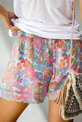 Drawstring Printed Shorts with Pockets OutfitFlow